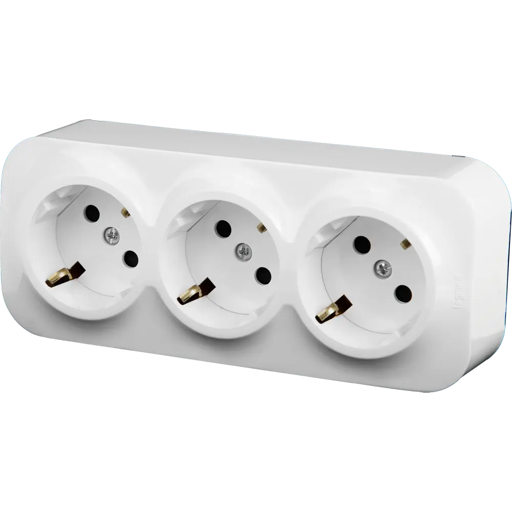Тройная розетка Legrand Quteo с защитными шторками для открытого монтажа 84793457 STLM-0055199 - Вид №1