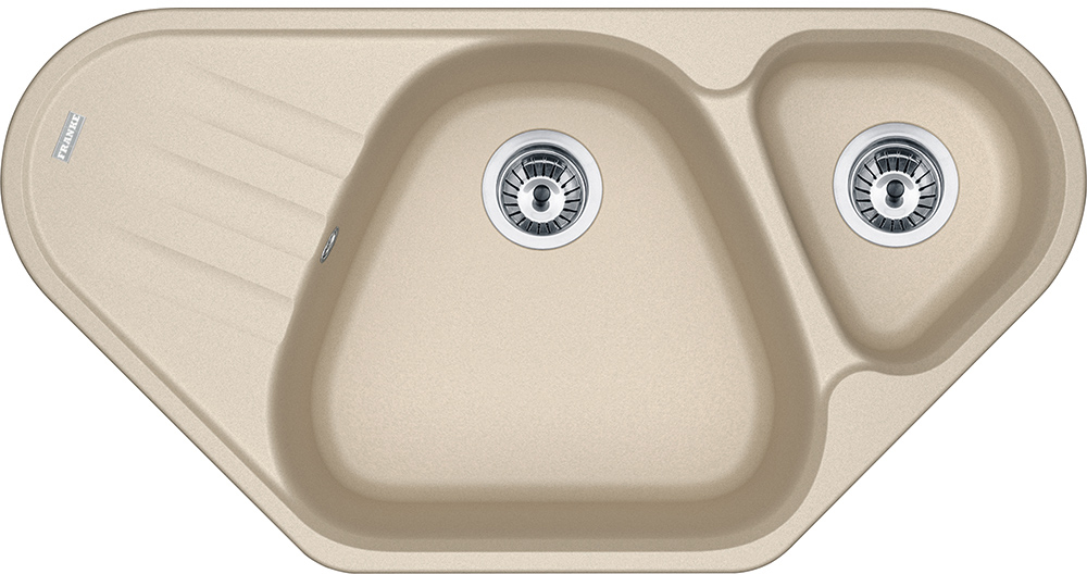 114.0489.398 Better, серия antea, fragranite, угловая мойка azg 661-e, цвет бежевый, стоп-вентиль в комплекте Franke Franke Antea 
