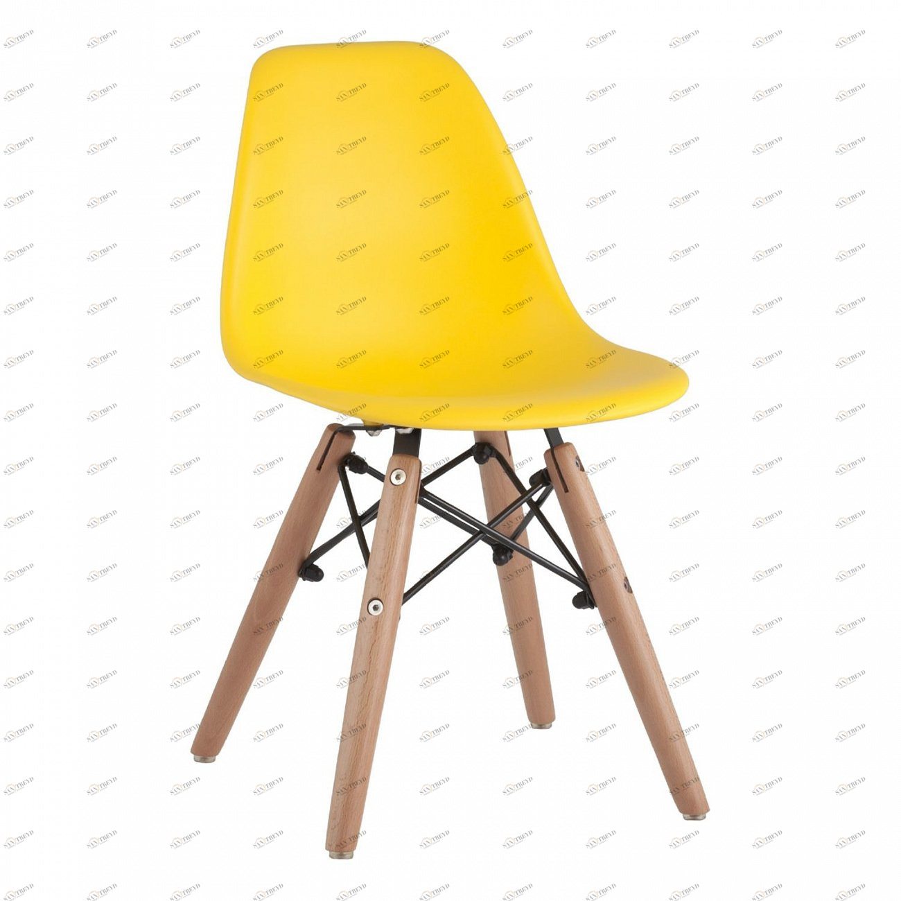 Стул со спинкой желтый с деревянными ножками Eames Small EAMES ДИЗАЙНЕРСКИЕ, EAMES DSW ДЕТСКИЙ 00-3881998 Желтый 