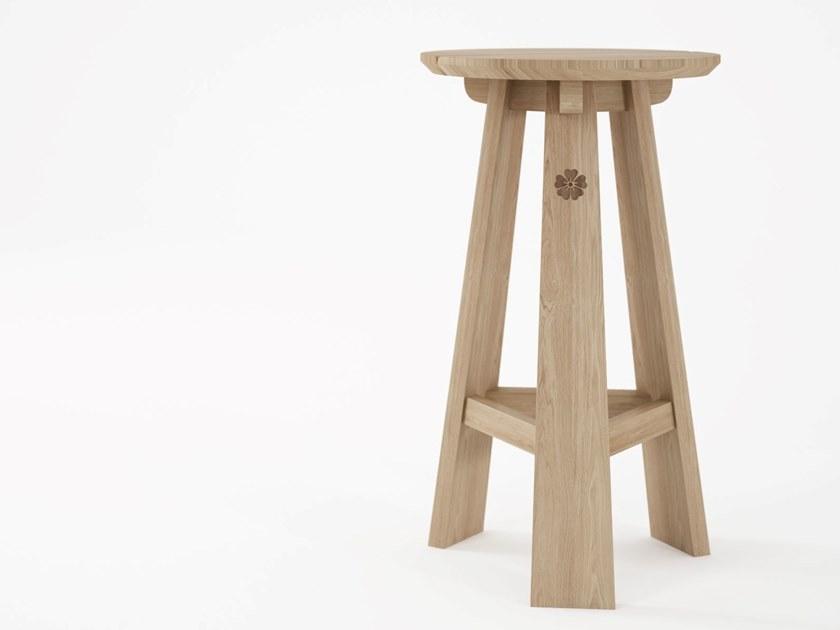 KARPENTER Высокий табурет из массива дерева с подставкой для ног East Ea14-oo, ea14-wo - Вид №5