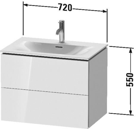 LC630607575 L-Cube Тумбочка подвесная Лен, декор Duravit - Вид №1