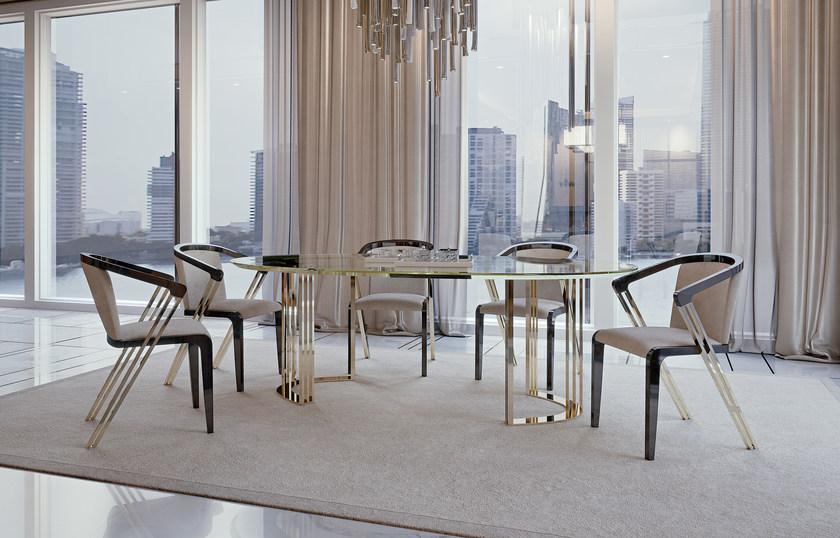 Bizzotto Овальный обеденный стол из стекла Symphony - infinity sun-id-1346649 - Вид №1