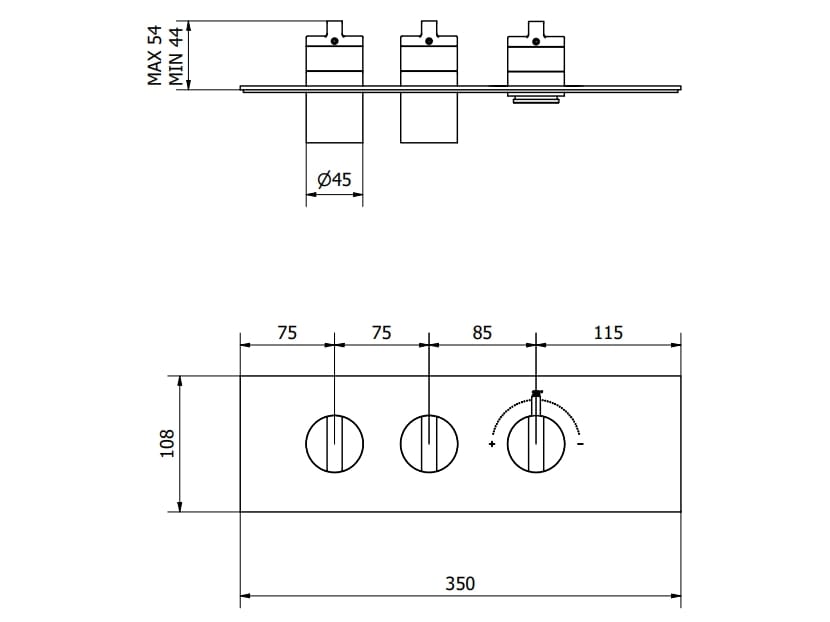 Термостатический смеситель для душа с 3 отверстиями IB Aqua ARCH-00075645 - Вид №8