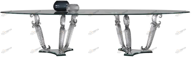 Reflex Овальный стеклянный обеденный стол с ленивой сьюзан Casanova sun-id-1448683