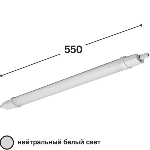 Светильник линейный светодиодный Ritter DSP01-18-4K 550 мм 18 Вт, нейтральный белый свет, цвет белый 82890175 STLM-2079719