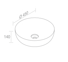 L615T0R0V0116 Раковина накладная ELITE ROUND M 450х450х140 мм без перелива Серый матовый AeT ITALIA - Вид №1