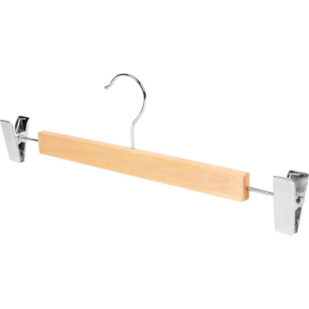 Плечики для одежды с зажимом KONSENSA 34 см дерево/металл цвет натуральный Плечики с зажимом STLM-2159581 - Вид №1