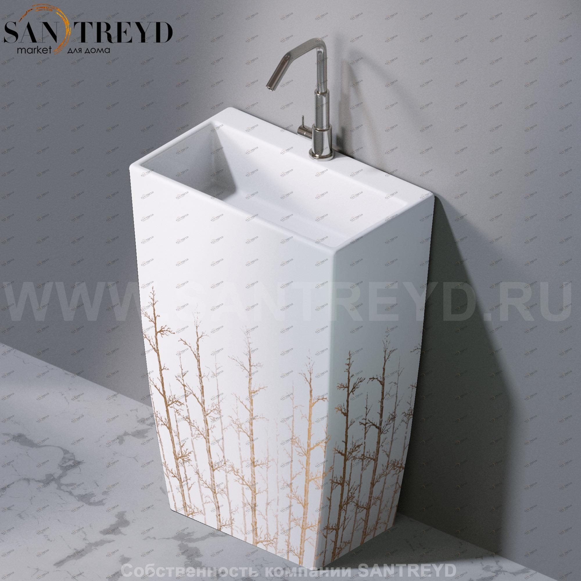 L115405G Напольная раковина стоящая прямоугольная A. e T. Italia Tower AeT ITALIA