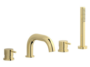 Однорычажный смеситель для ванны с 4 отверстиями и ручным душем