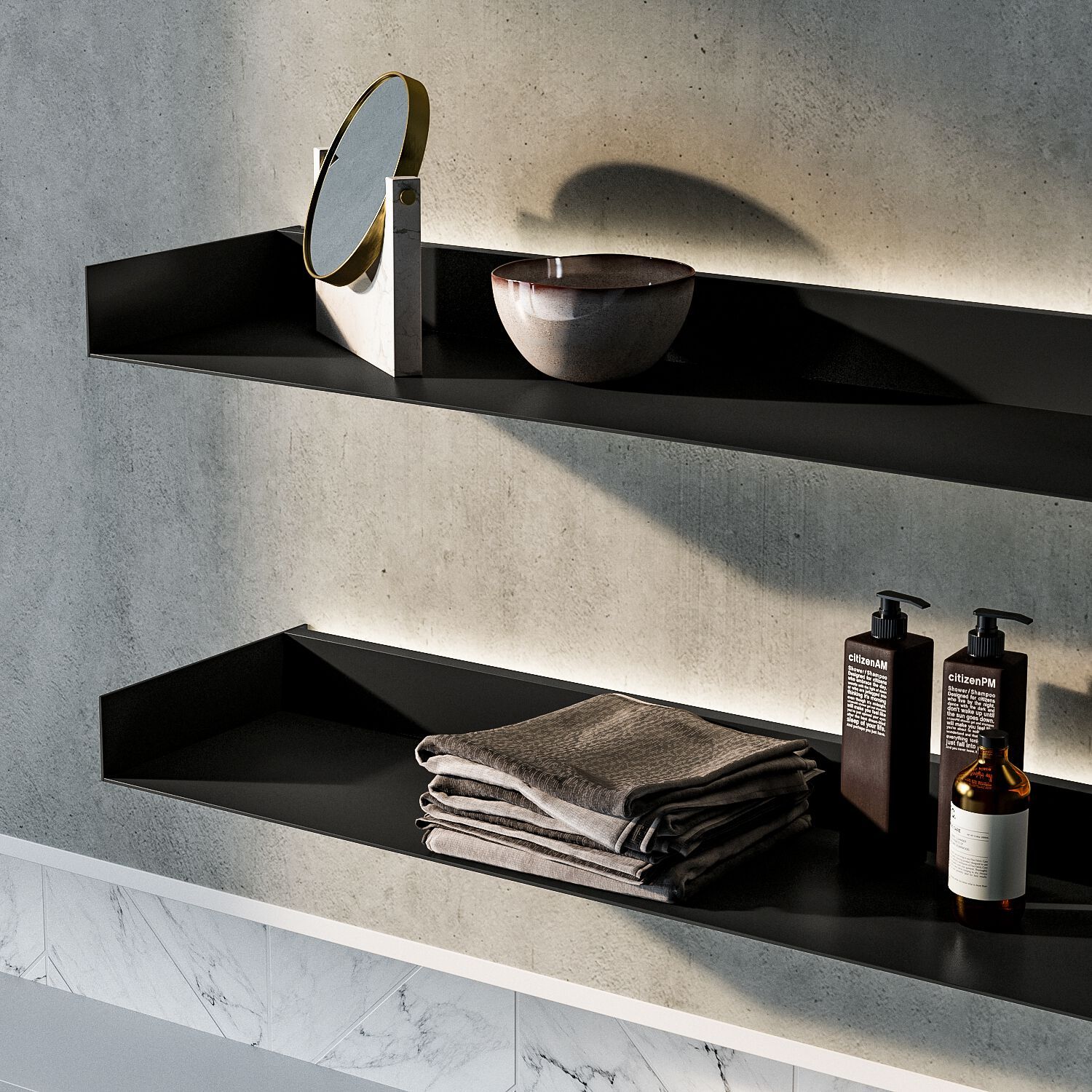 Подвесной шкаф для умывальника с зеркалом и полками Birex Gola Up ARCH-00075155 - Вид №4