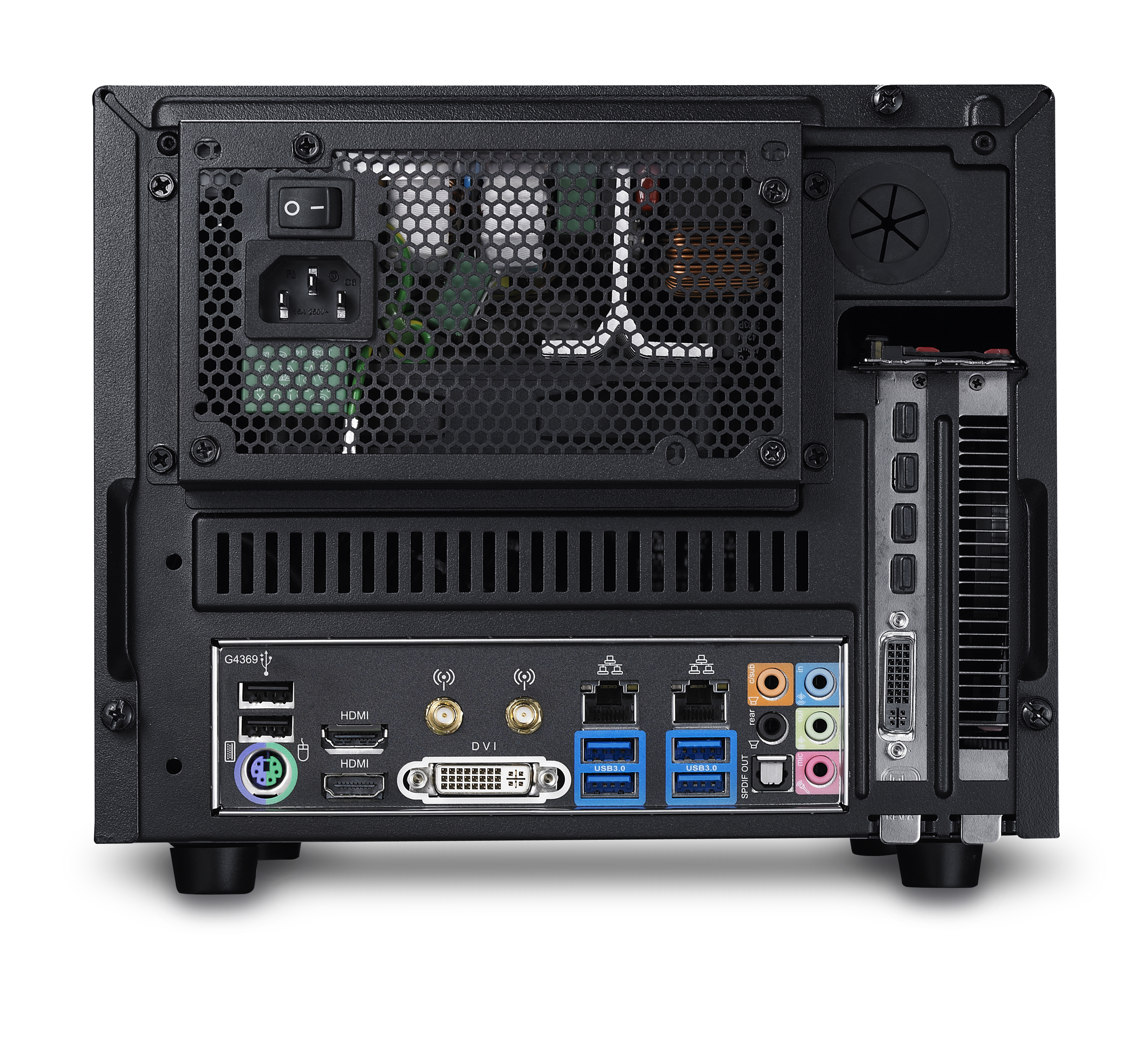 RC-130-KKN1 case elite 130 black/black (совместим с обычным опциональным бп), usb 3.0 x1, usb 2.0 x 2, 12мм fan, Cooler Master Cooler Master Elite Santreyd  - Вид №5