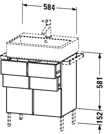 VA658503131 Vero Air Тумбочка напольная Сосна серебристая, декор Duravit - Вид №1
