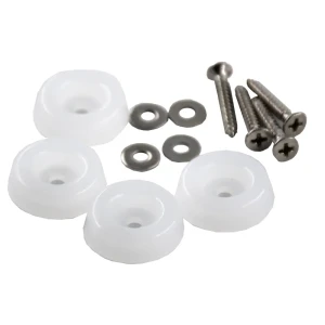 Накладки на мебельные ножки на саморезах ⌀30 мм круглые ПТФЭ прозрачные 4 шт.