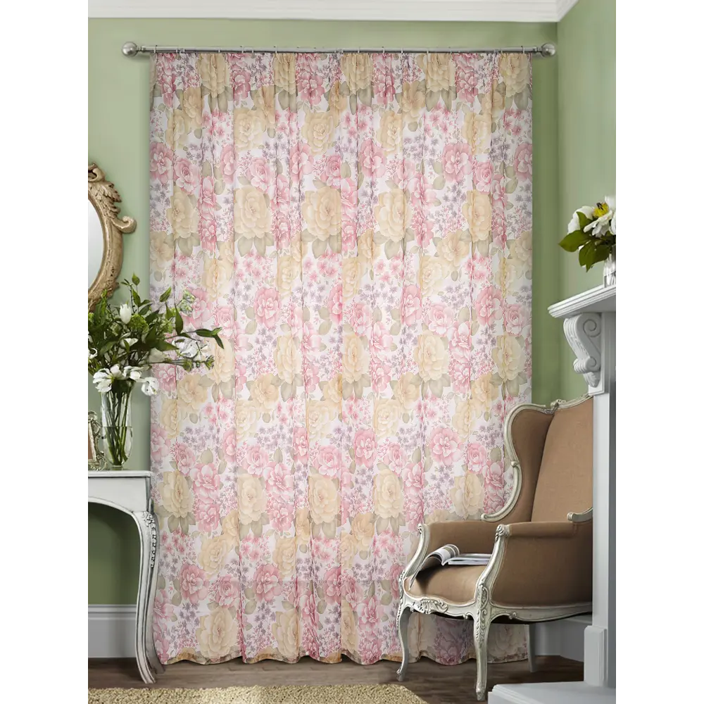 Тюль на ленте «Поляна», 300х270 см, цветы, цвет мультиколор ТОРГОВЫЙ ДОМ ТЕКСТИЛЬ STLM-2025357 - Вид №8