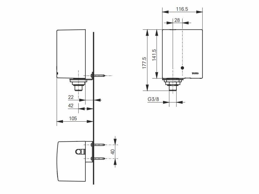 Блок управления холодной водой TOTO DLE124DHE2 ARCH-00006497