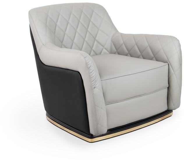 LUXXU Стеганое кожаное кресло с подлокотниками Charla sun-id-1381779 - Вид №4