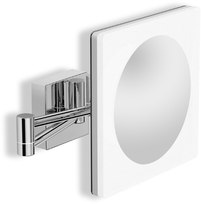 73485 Зеркало подвесное поворотное трехкратное увеличение с подсветкой кабель в стене цвет хром LANGBERGER LEDRO