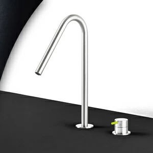 Смеситель для раковины сталь глянцевая с зеленой ручкой Toki Radomonte TKI31LCIL23