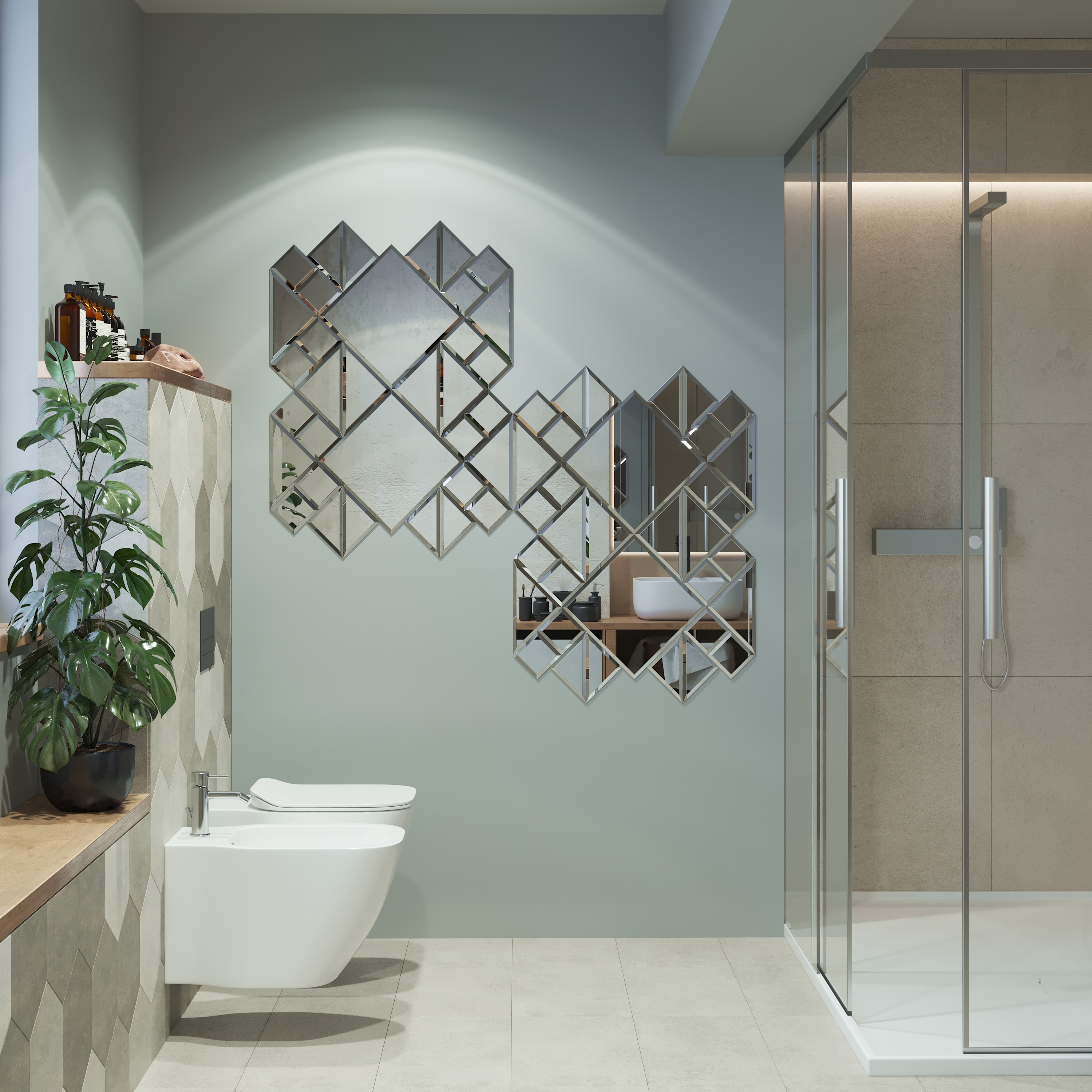 Зеркальная плитка SENSEA LM30 30×30 см серебристая 82360914 STLM-0025411 - Вид №4