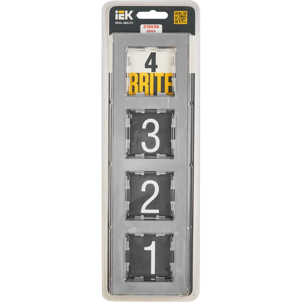 Рамка IEK Brite-4 для розеток и выключателей, серый металлик 87761302 STLM-1116498 - Вид №3