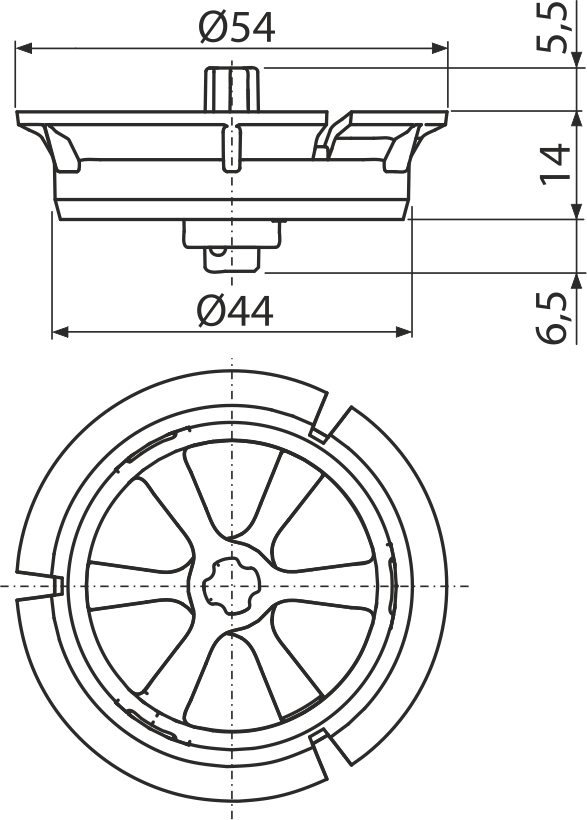 Регулятор скорости потока воды ALCAPLAST P115 - Вид №1