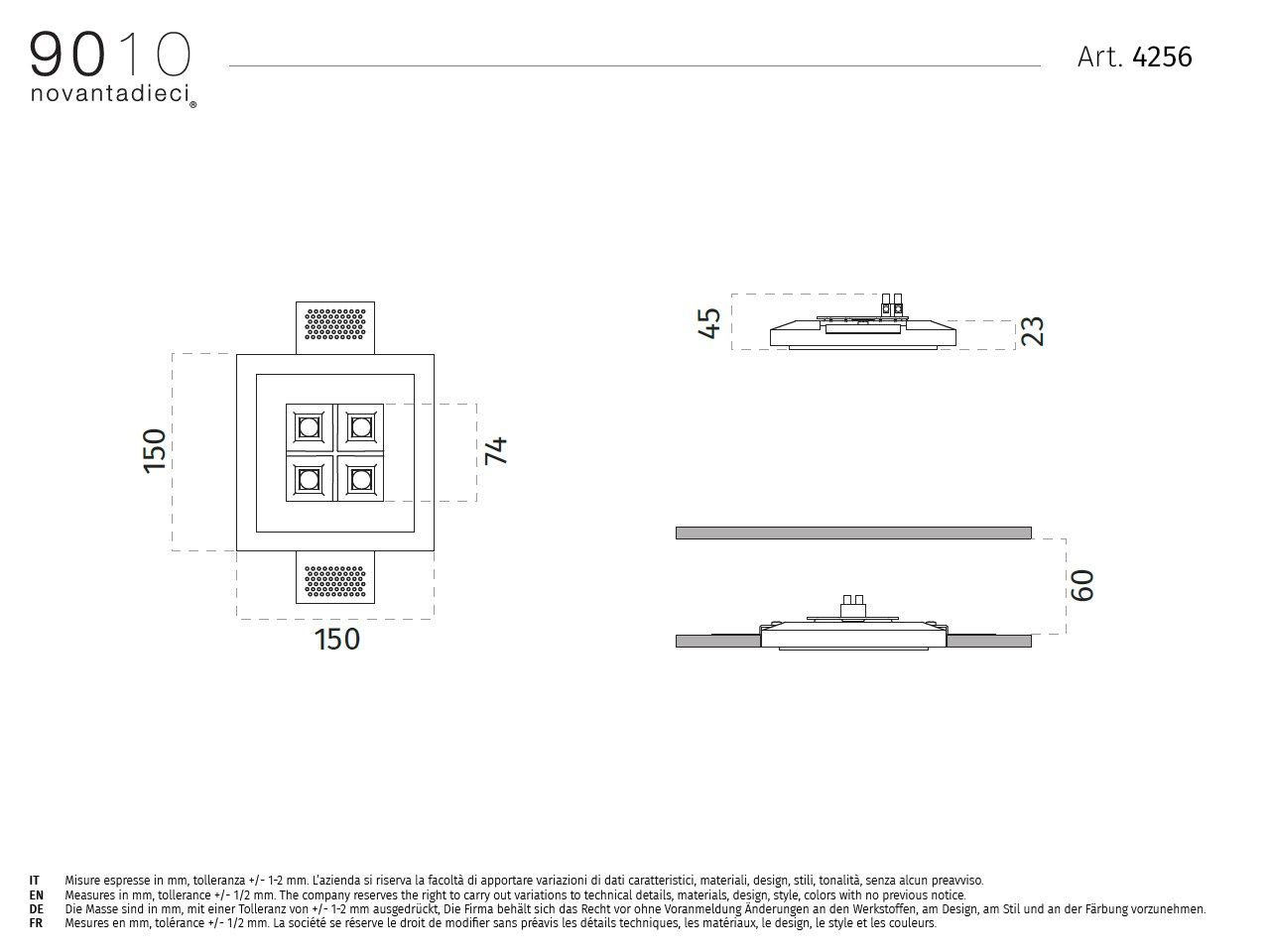 Встраиваемый светодиодный прожектор в Cristaly® 9010 novantadieci 4256 ARCH-00047781 - Вид №2