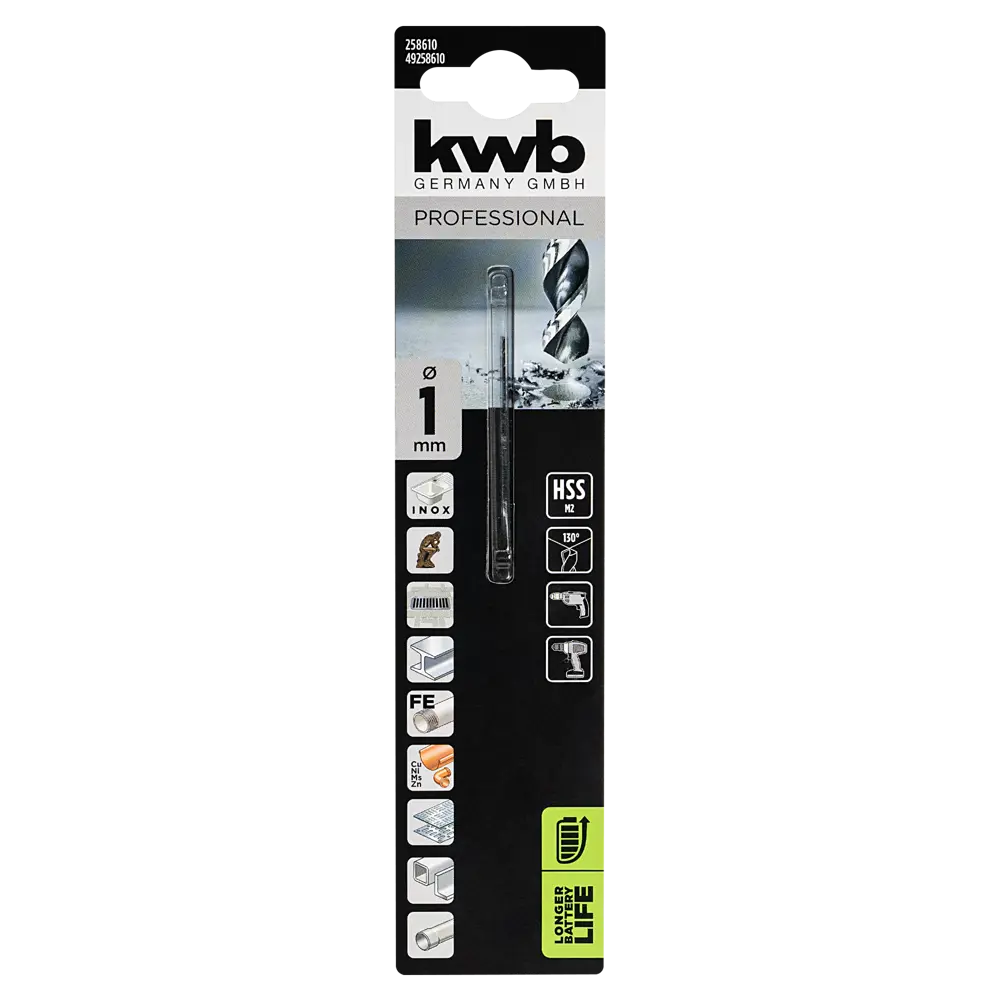 Сверло спиральное по металлу HSS KWB 258610 1x34 мм STLM-2146652 - Вид №1