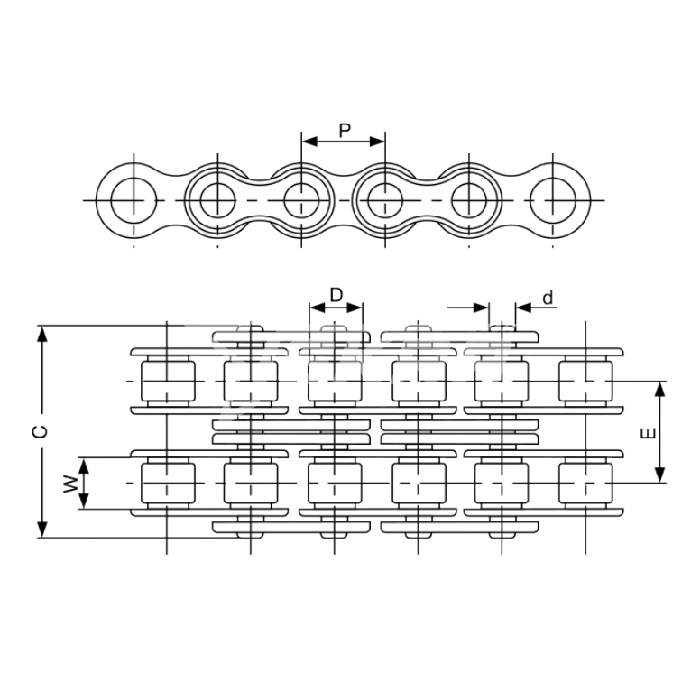 IS4402 Цепь приводная роликовая двухрядная 16B-2 ISKRA  - Вид №2