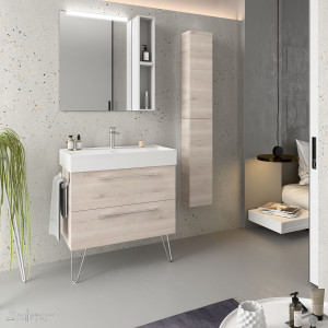 23297 SALGAR Мебель для умывальника FUSSION CHROME 800 2 ящика NATURAL 797 x 540 x 450 мм Естественный