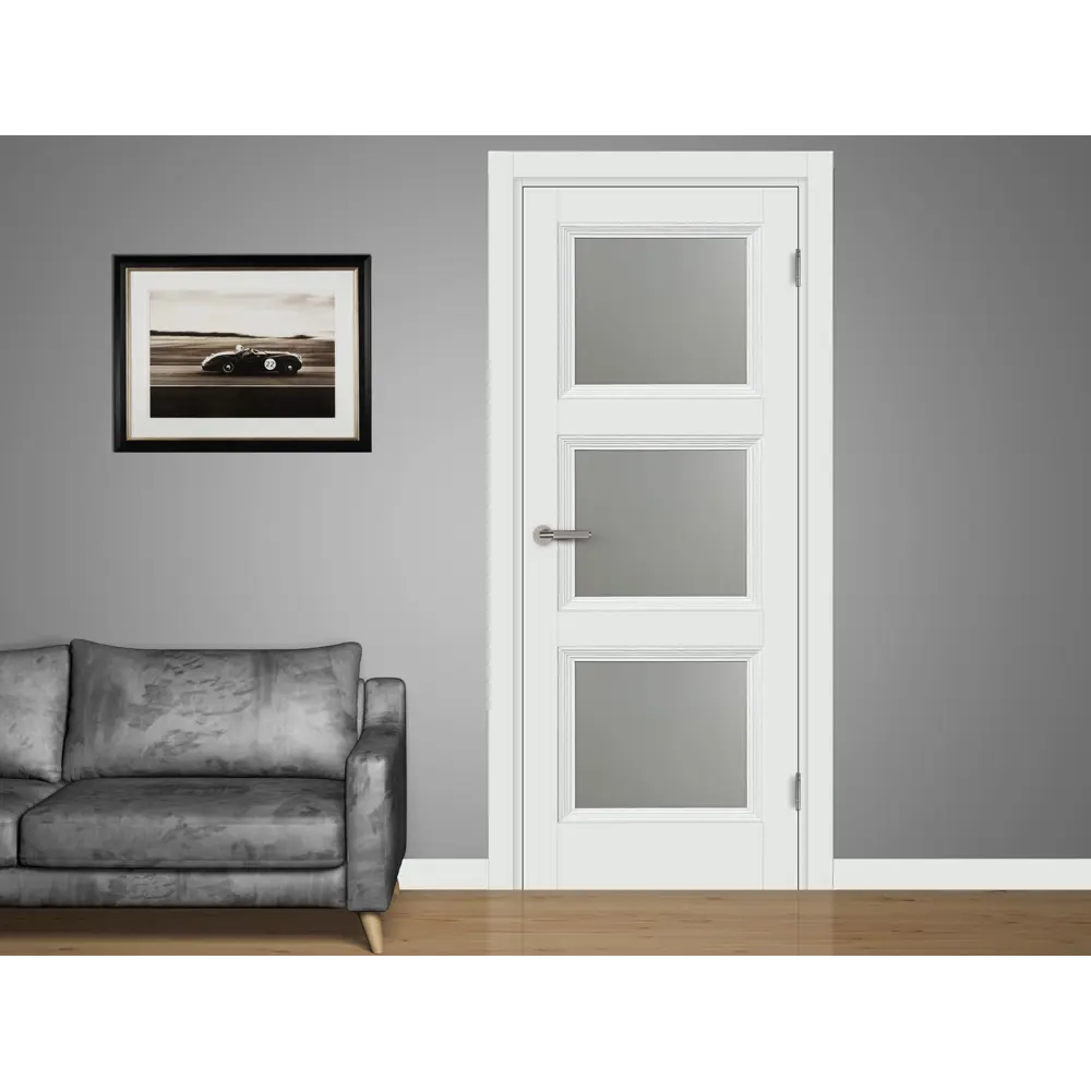 Комплект двери Трилло со стеклом 70x200 см Hardflex белый с добором 150 мм 89432039 STLM-2087469 МАРИО РИОЛИ  - Вид №1