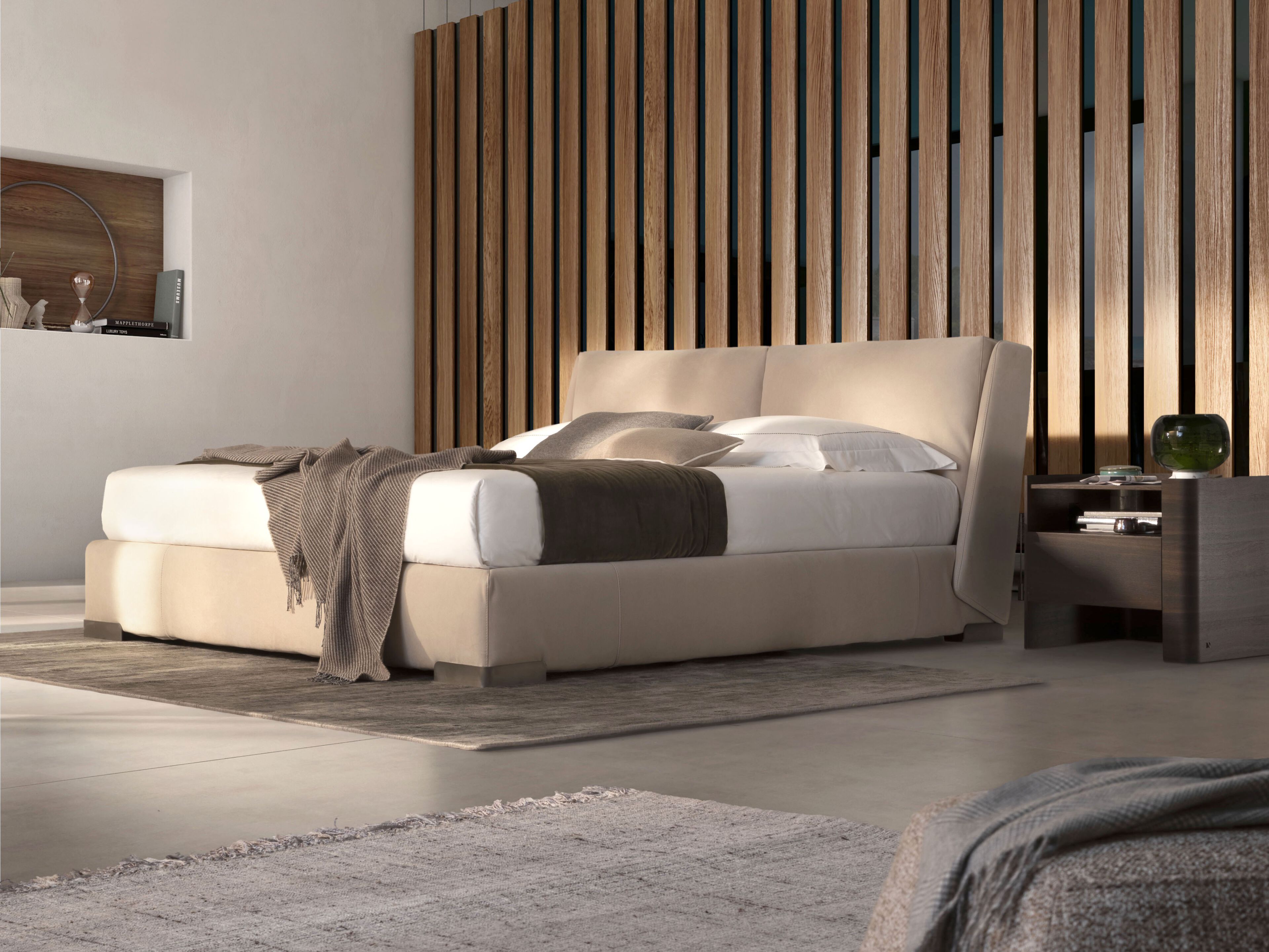 Кожаная двуспальная кровать для хранения Natuzzi Italia FENICE ARCH-00002633 - Вид №3