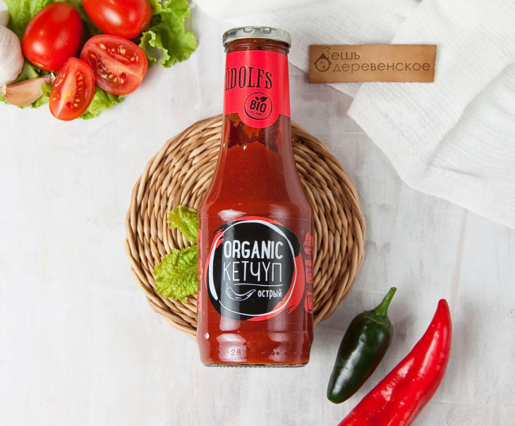 6829 Кетчуп "Organic" томатный острый Вкусляндия 