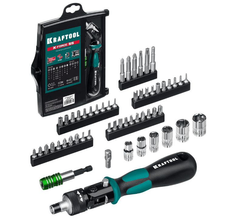 Отвертка с насадками/битами KRAFTOOL 25554-H55_z01 9107931 STDN-0026369