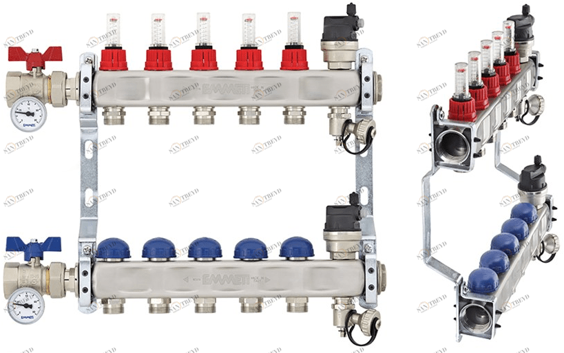 EMMETI Распределительный коллектор из нержавеющей стали Collettori, cassette e valvole a sfera motorizzate sun-id-1365955