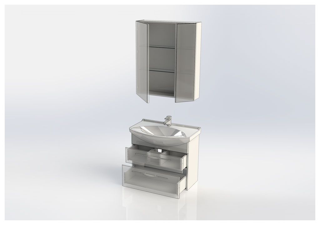 Мебель для ванной Aquanet Ирвин 75 белый 00210253 - Вид №4