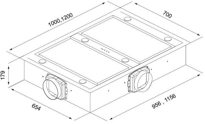 Silverline Потолочная вытяжка из нержавеющей стали и стекла sun-id-1451391 - Вид №2