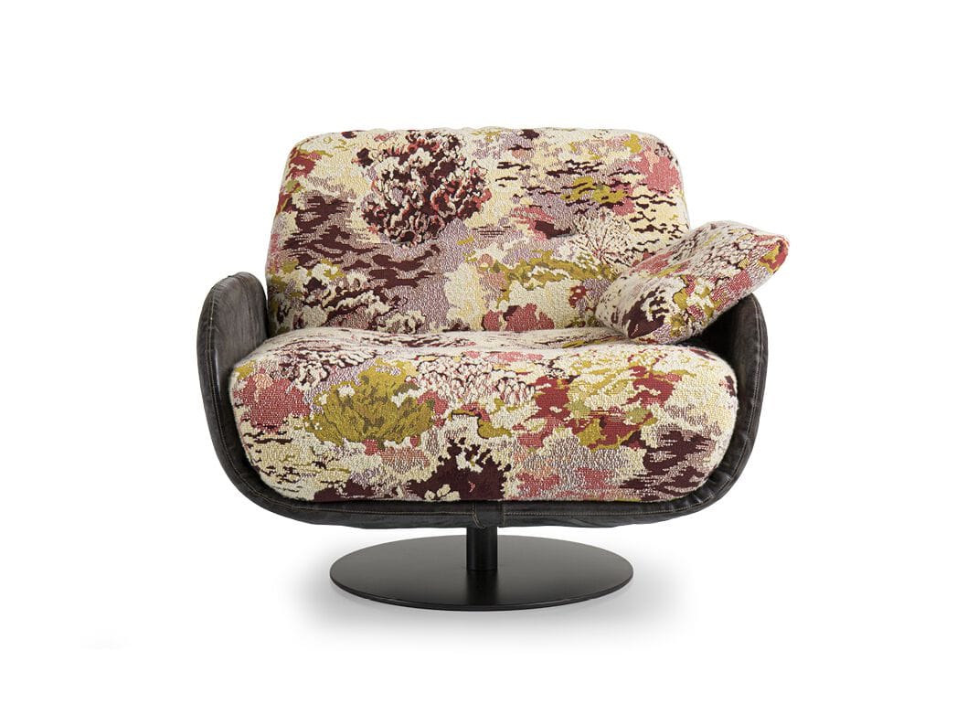 Тканевое вращающееся кресло с кожаным подлокотником Borzalino Ayton ARCH-00067096