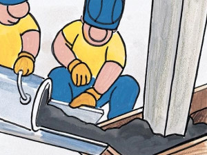 Литейный бетон с ускоренной усадкой, удерживанием и отверждением