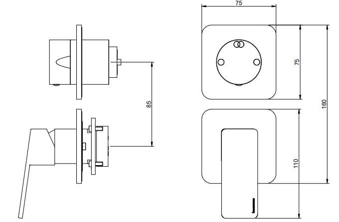 Набор для душа из латуни с ручным душем Rubinetterie Treemme PA36 ARCH-00085019 - Вид №1
