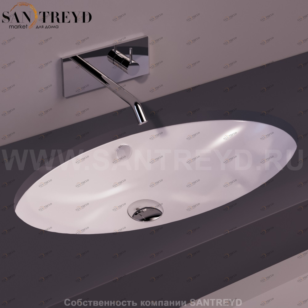 LFT74BIANCO Накладная раковина под столешницу  овальная Simas LFT Spazio
