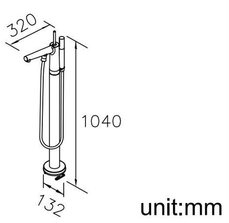 JUSTIME Напольный смеситель для ванны из хромированной латуни с гибким блоком питания Chapter 6926-u1-80cp - Вид №4