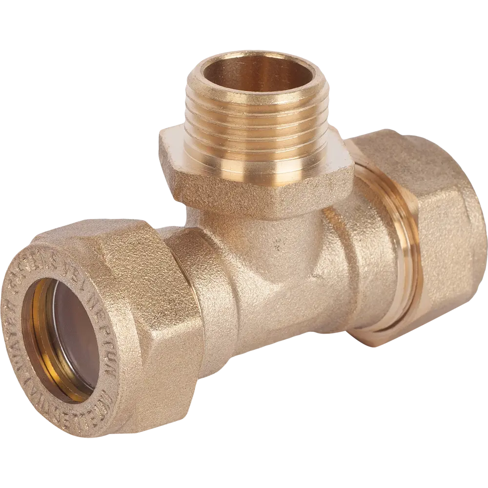 Тройник обжимной Neptun IWS, наружная резьба, 15 ммх1/2"х15 мм, латунь STLM-2101137