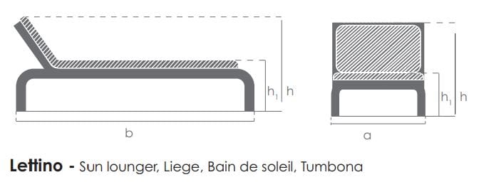 Садовая кровать с откидной спинкой из ткани BIZZOTTO Viper ARCH-00087110 - Вид №8