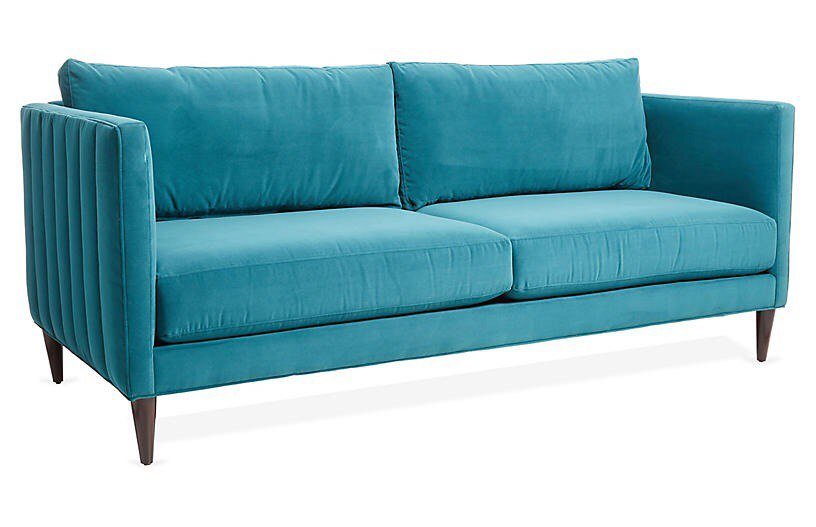 Диван Evelyn прямой бирюзовый ICON DESIGNE EVELYN 178114 Голубой  - Вид №1