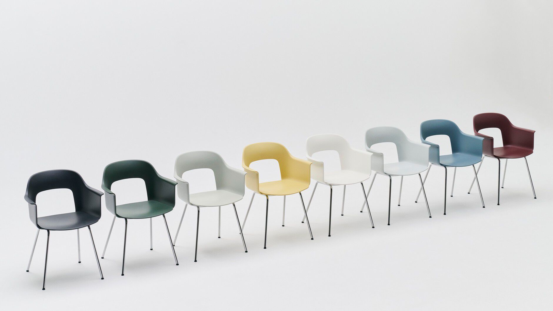 Полипропиленовый стул с подлокотниками с открытой спинкой Hay макет ARCH-00062765 - Вид №24