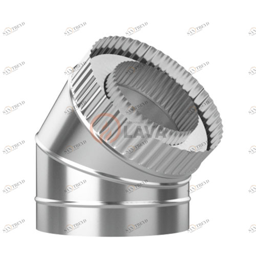 Сэндвич-отвод LAVA 115/180, угол 45*, нерж. 439 (0,5)/оцин. (0,5) 3148