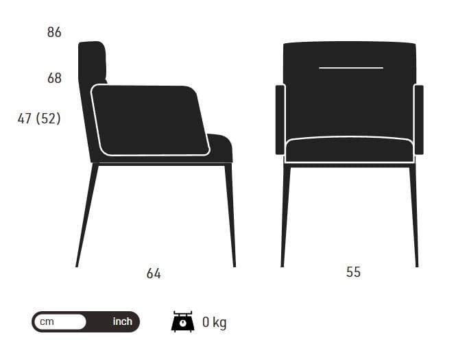 Мягкий стул с подлокотниками KFF D-Fine ARCH-00140804 - Вид №3