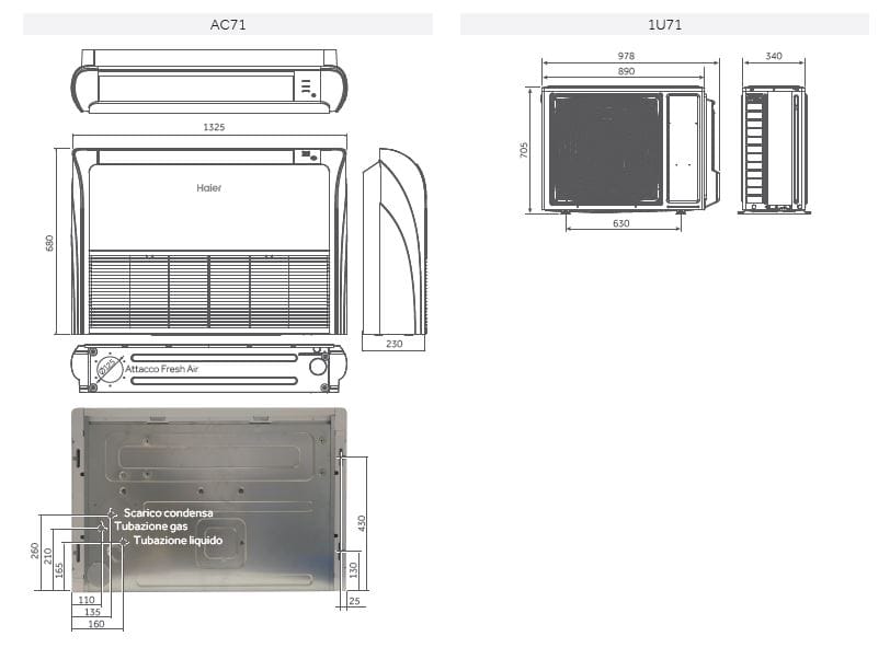 Кондиционер потолок / пол Haier AC Italy R32 ARCH-00005323 - Вид №2