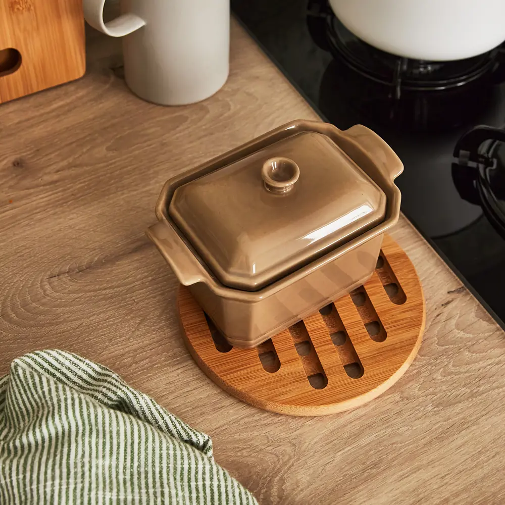 Подставка под горячее Delinia 18x18 см бамбук цвет бежевый STLM-2045165 - Вид №6