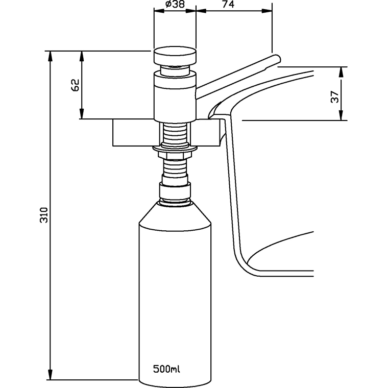 923943 Настольный дозатор мыла из хромированной латуни WP191-Kids WAGNER_EWAR A-LINE Wagner Ewar  - Вид №1